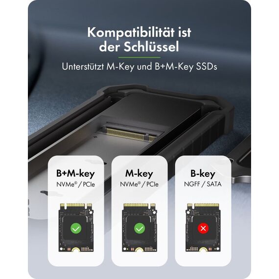 ICY BOX M.2 NVMe/SATA SSD Enclosure staub- und stoßfest, 5 image