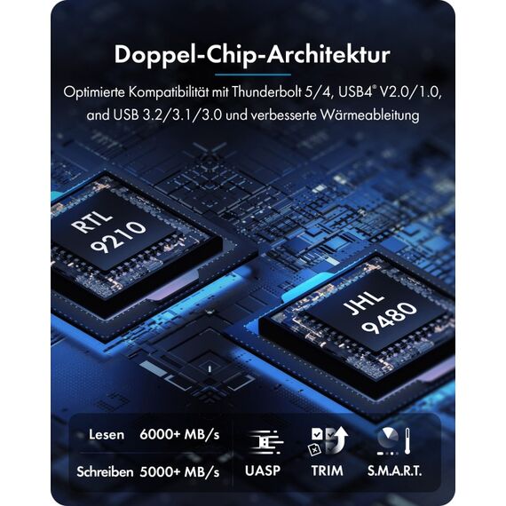 ICY BOX Diamond Case 1980 M.2 NVMe SSD Gehäuse mit Thunderbolt 5 Technologie und einer Transferrate von bis zu 80 Gbps, 7 image