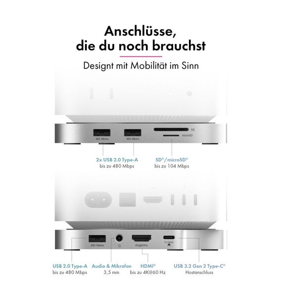 ICY BOX Mac mini M4 DockingStation mit M.2 SSD-Speichererweiterung, 4 image