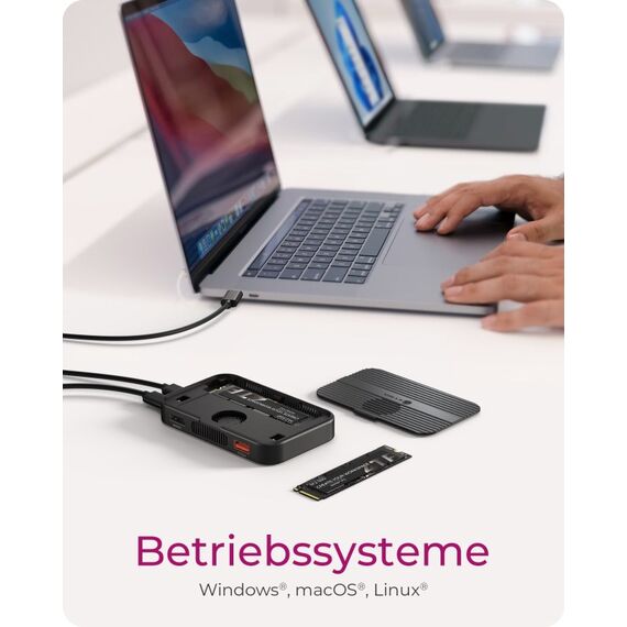 ICY BOX IB-DK4071M-CU31, 7 in 1 DockingStation mit Slot für M.2 NVME & SATA SSD SATA, Host USB 3.2 Gen 2 Type-C+A 10 Gbit/s mit Lüfter, Magnet, 6 image