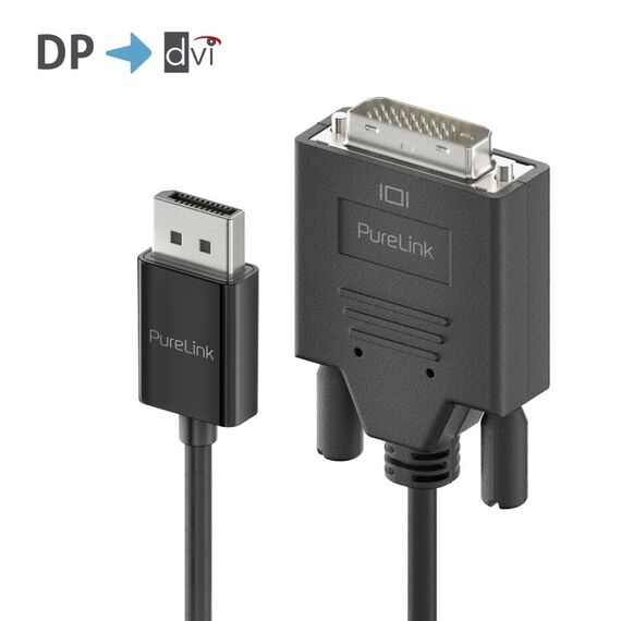 PureLink IS2011-020 Videokabel-Adapter 2 m DisplayPort DVI-D Schwarz, Farbe: Schwarz, Länge: 2 m, 2 image