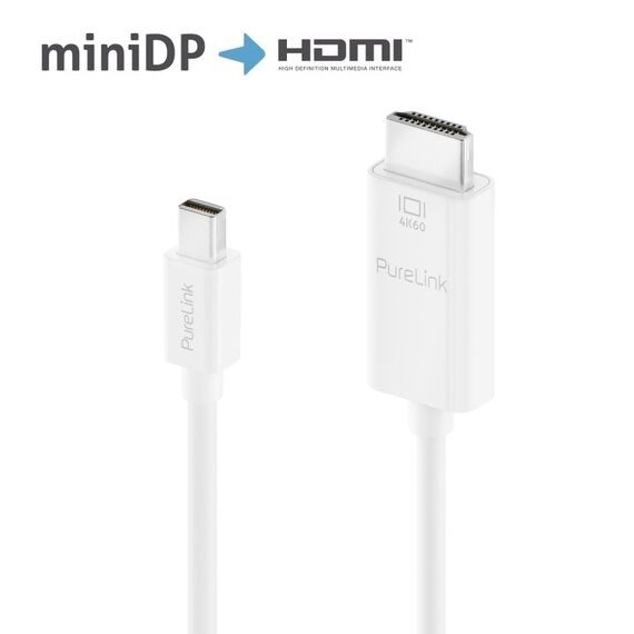 PureLink IS2100-010 Videokabel-Adapter 1 m Mini DisplayPort HDMI Weiß, 2 image