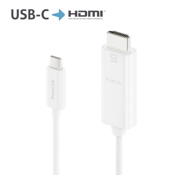 PureLink IS2200-010 Videokabel-Adapter 1 m USB Typ-C HDMI Weiß, 2 image