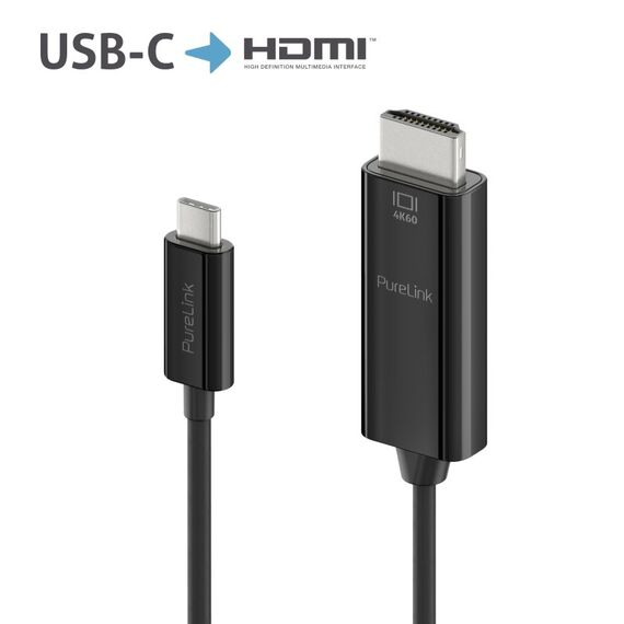 PureLink IS2201-010 Videokabel-Adapter 1 m USB Typ-C HDMI Schwarz, Farbe: Schwarz, Länge: 1 m, 2 image