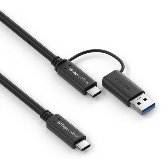 PureLink IS2513-010 USB Kabel USB 3.2 Gen 1 (3.1 Gen 1) 1 m USB C USB A/USB C 10 Gbit/s 100 W Schwarz, 3 image
