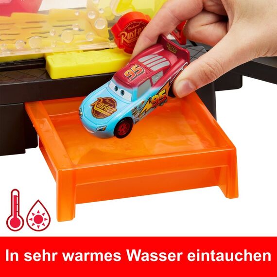 Disney Pixar Cars Autowaschanlagen-Spielset für Rennwagen und Lightning McQueen mit Farbwechseleffekt, 8 image