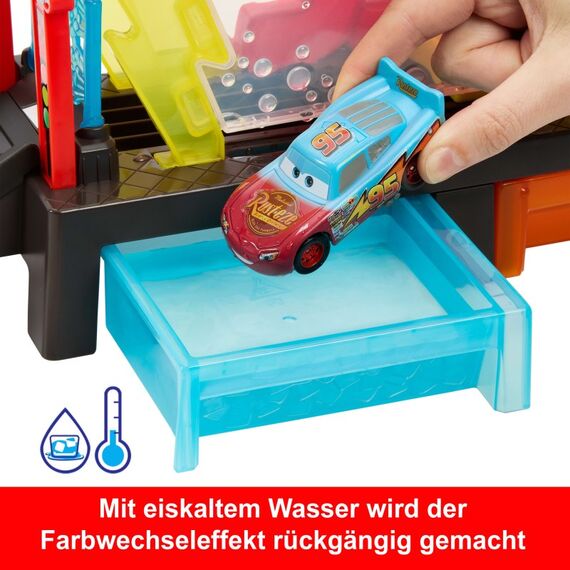 Disney Pixar Cars Autowaschanlagen-Spielset für Rennwagen und Lightning McQueen mit Farbwechseleffekt, 9 image