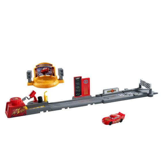 Disney Pixar Cars Disney und Pixar Cars Piston Cup Sprung- und Stunt-Rennstrecke-Spielset und Lightning McQueen Spielzeugauto