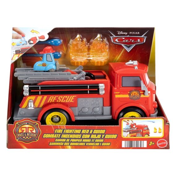 Disney Pixar Cars Radiator Springs Rennen & Retten Feuerwehrauto Red und Guido mit Zubehörteilen, 7 image