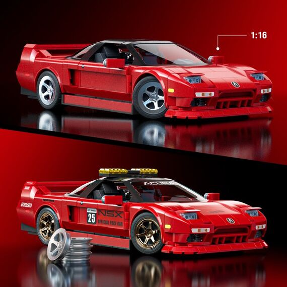 Mattel Brick Shop Hot Wheels ’90 Acura NSX Bauset (876 Teile), für Sammler, 6 image