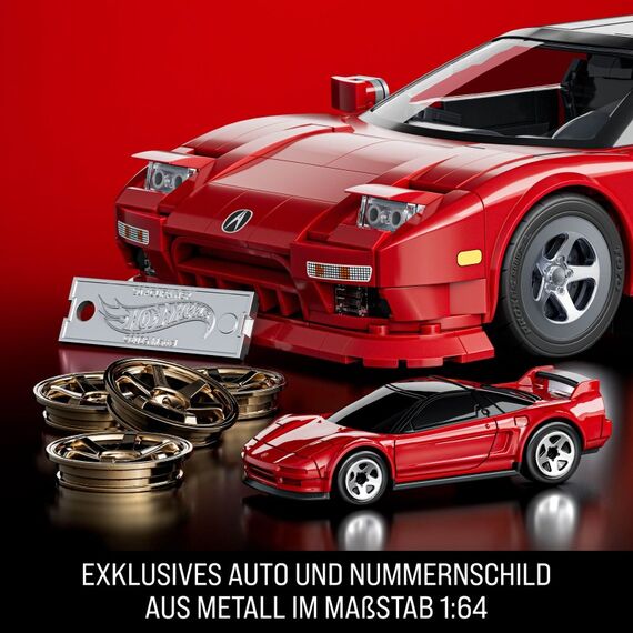 Mattel Brick Shop Hot Wheels ’90 Acura NSX Bauset (876 Teile), für Sammler, 8 image