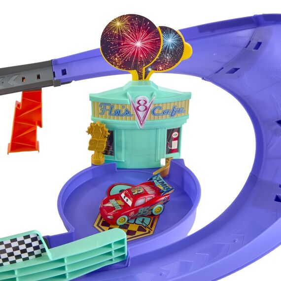 Disney Pixar Cars Rennen zur Feier von Lightning McQueen, Rennstrecke-Spielset zum Feiern mit Spielzeugauto, 4 image