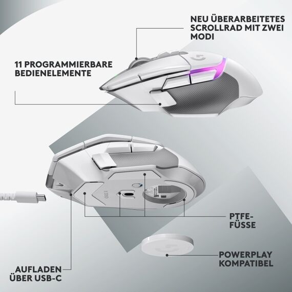 Logitech G G502 X PLUS, Farbe: Weiß, 13 image