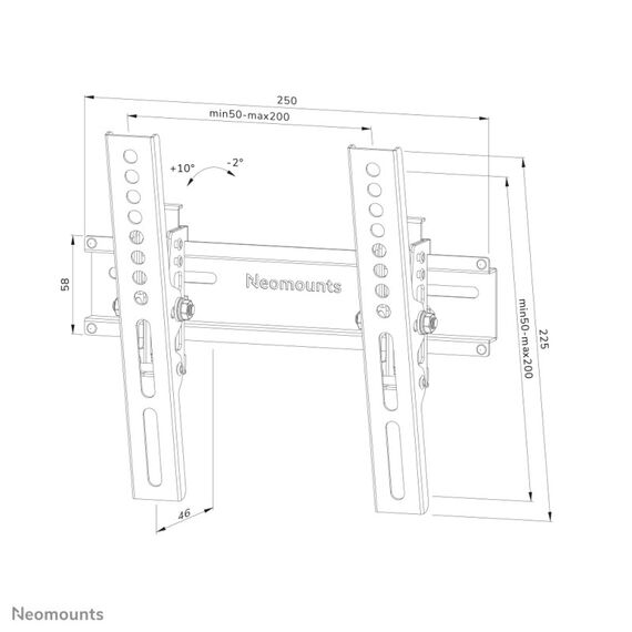 Neomounts WL35-350BL12 TV-Wandhalterung 24-55" - neigbar - abschließbar - einfache Installation, 9 image