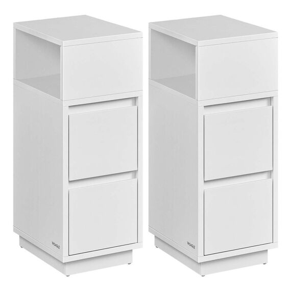 Vasagle LET856W01 Nachtschränkchen & Nachttisch 2 Schublade(n) Weiß, Farbe: Weiß