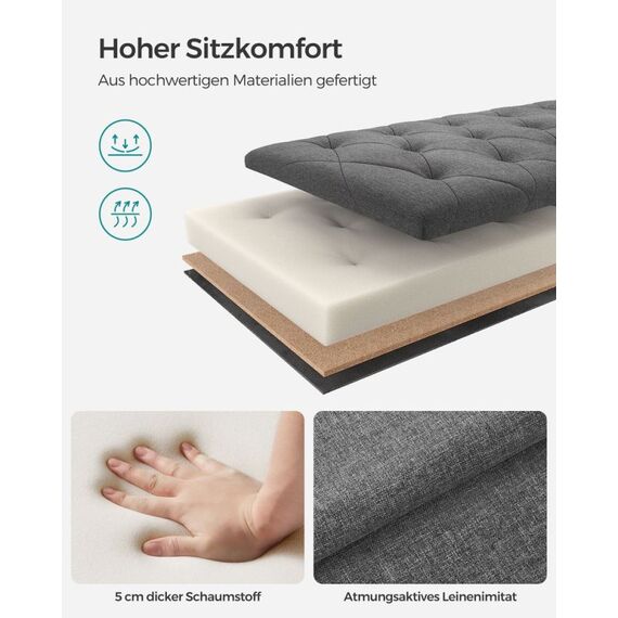 Songmics LSF088G01 Hocker & Sitzkissen Hocker/Ottomane Rechteck, 4 image
