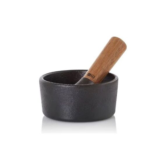 AdHoc AHM-MO15 0,36 l Schwarz, Holz Akazienholz, Eisenguss Mörtel & Stößel
