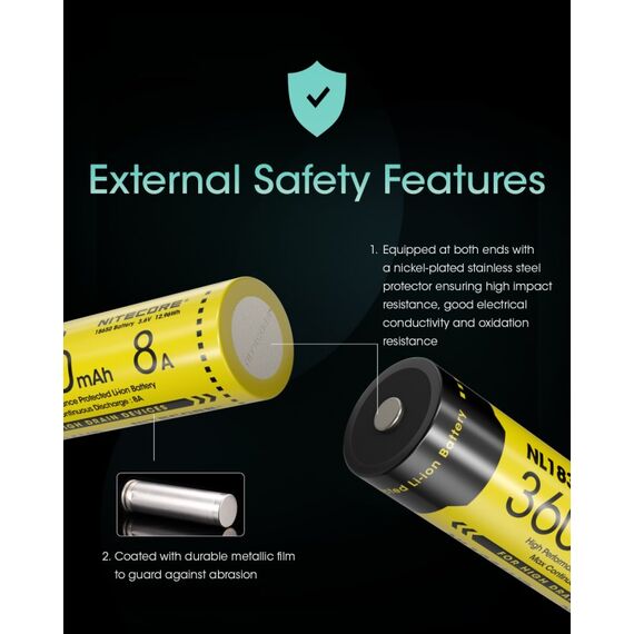 Nitecore BATTERY RECH. LI-ION 3.6V/NL1836HP(3600MAH) Industrieakku Lithium-Ion (Li-Ion) 3,6 V, 12 image