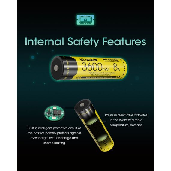 Nitecore BATTERY RECH. LI-ION 3.6V/NL1836HP(3600MAH) Industrieakku Lithium-Ion (Li-Ion) 3,6 V, 13 image