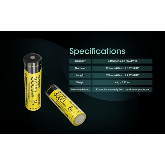 Nitecore BATTERY RECH. LI-ION 3.6V/NL1836HP(3600MAH) Industrieakku Lithium-Ion (Li-Ion) 3,6 V, 7 image