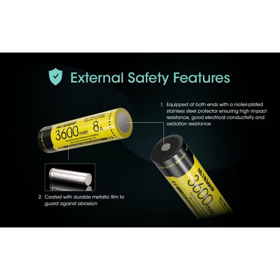 Nitecore BATTERY RECH. LI-ION 3.6V/NL1836HP(3600MAH) Industrieakku Lithium-Ion (Li-Ion) 3,6 V, 8 image