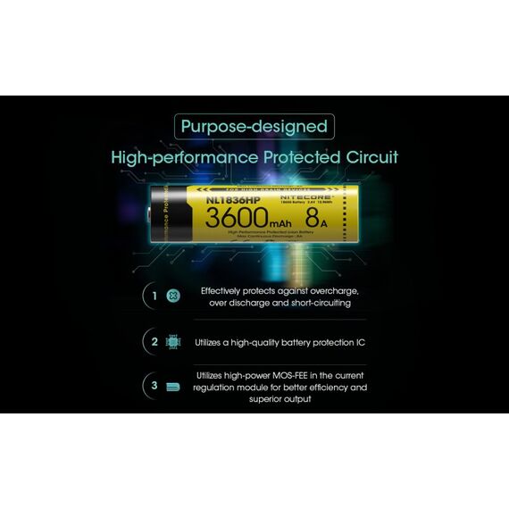 Nitecore BATTERY RECH. LI-ION 3.6V/NL1836HP(3600MAH) Industrieakku Lithium-Ion (Li-Ion) 3,6 V, 9 image