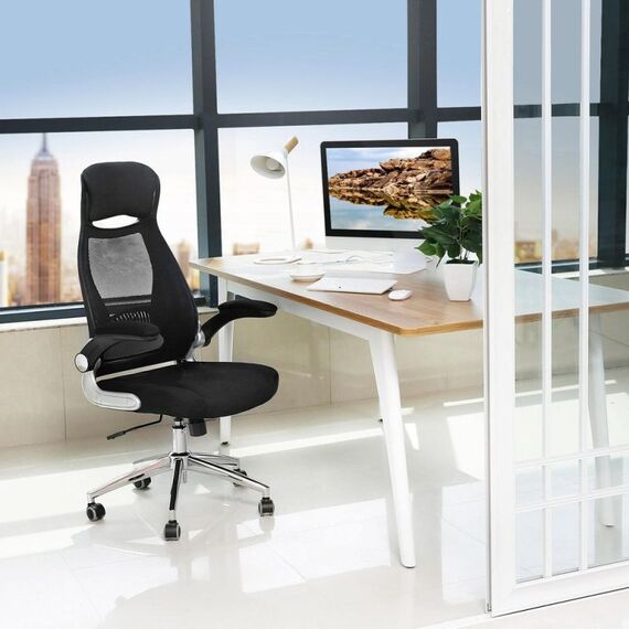 Songmics OBN86BK Büro- & Computerstuhl Gepolsterter Sitz Netz-Rückenlehne, 3 image