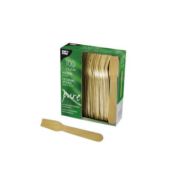 Papstar 10625 Wegwerf-Löffel Einweg-Eislöffel Holz Natürlich/Natur 100 Stück(e)