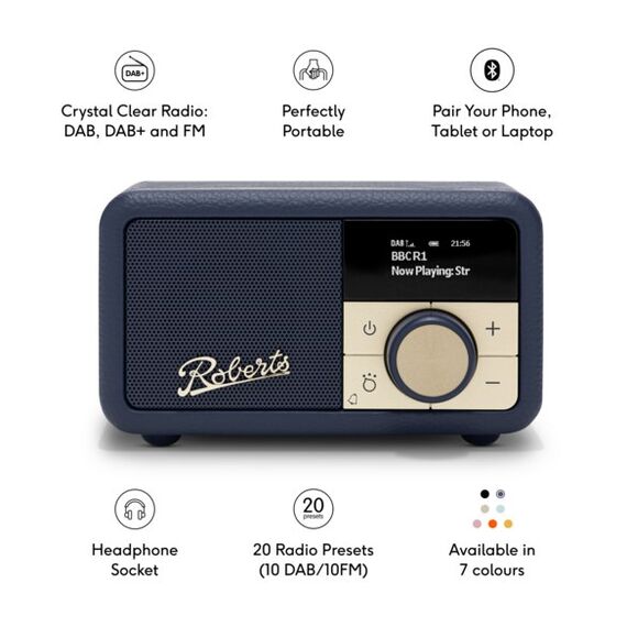 Roberts Radio Revival Petite 2 Tragbar Digital Blau, Farbe: Blau, 5 image