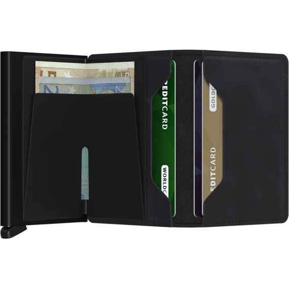 Secrid Slimwallet Matte Briefttasche Schwarz Aluminium, Leder, 2 image