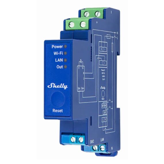 Shelly SHELLY_PRO_DIMMER_0/1-10V_PM Dimmer Eingebaut Blau