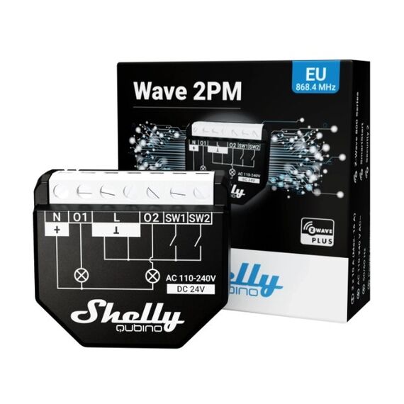 Shelly Qubino WAVE 2PM Intelligenter Schalter Schwarz, 3 image