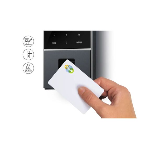 Safescan TM-828 SC Schwarz Fingerabdruck, Passwort, Näherungskarte, Smart card Gleichstrom TFT Ethernet/LAN, 3 image
