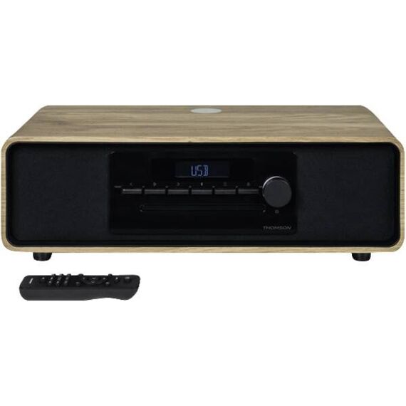 Thomson MIC300IDABBT Home-Stereoanlage Heim-Audio-Mikrosystem 60 W Schwarz, Holz, Farbe: Schwarz, Holz