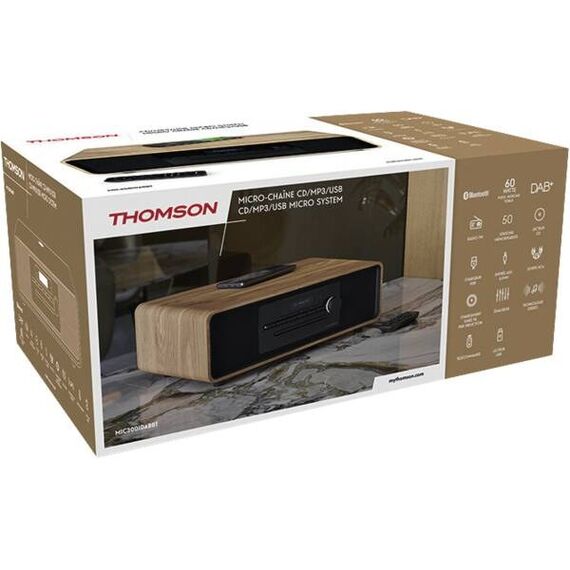 Thomson MIC300IDABBT Home-Stereoanlage Heim-Audio-Mikrosystem 60 W Schwarz, Holz, Farbe: Schwarz, Holz, 4 image