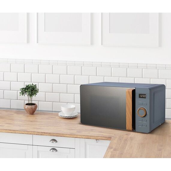 Ohmex OHM-MWO-2086 Mikrowelle Schwarz, Grau, Holz Solo-Mikrowelle Arbeitsplatte 20 l 700 W, 7 image