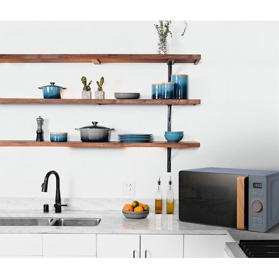Ohmex OHM-MWO-2086 Mikrowelle Schwarz, Grau, Holz Solo-Mikrowelle Arbeitsplatte 20 l 700 W, 8 image