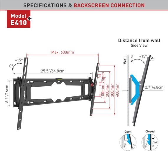 Barkan Mounting Systems E410+ 2,29 m (90") Schwarz, 3 image