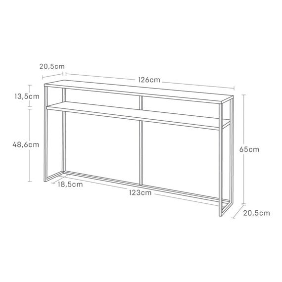 Yamazaki Konsolentisch mit Regal, Farbe: Schwarz, Holz, 7 image