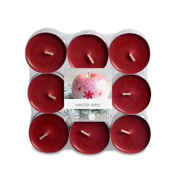 Müller Kerzen 55500218-3a Wachskerze Rund Apfel Bordeaux 18 Stück(e)