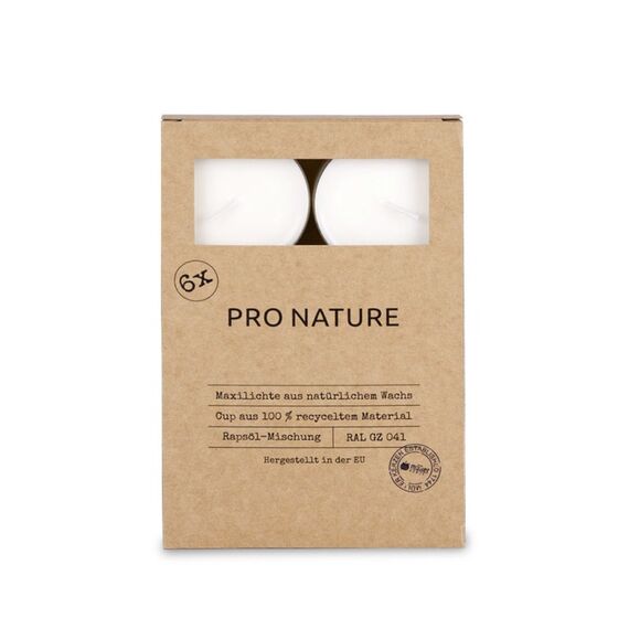 Müller Kerzen Pro Nature Wachskerze Rund Weiß 6 Stück(e)
