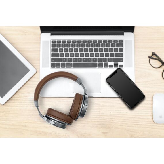 Muse M-278 BT Kopfhörer Kabellos Kopfband Mikro-USB Bluetooth Braun, Silber, 2 image