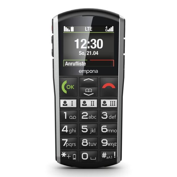 Emporia SIMPLICITY-LTE 5,08 cm (2") 90 g Schwarz, Silber Einsteigertelefon