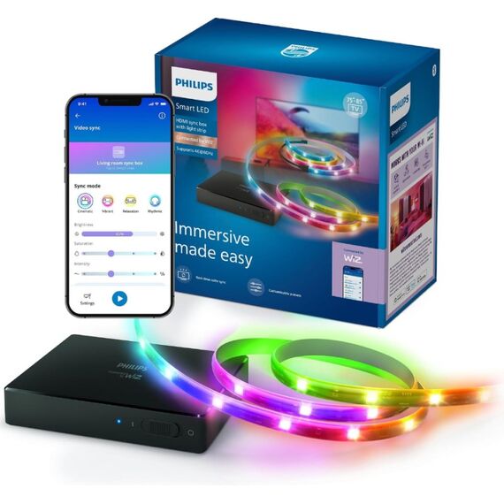 Philips HDMI Sync Box mit TV-Hintergrundbeleuchtung für TVs von 75–85", Connected by WiZ