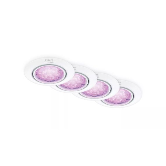 Philips Smart LED GU10 Kit, Gesamtes Farbspektrum, einstellbares Weiß, Weiß, 4er-Pack