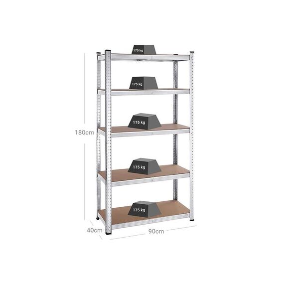 Songmics Lagerregale 2er Set Silber, 6 image