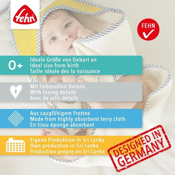 Fehn 042474 Babyhandtuch Grau Baumwolle, Polyester 1 Stück(e), 6 image