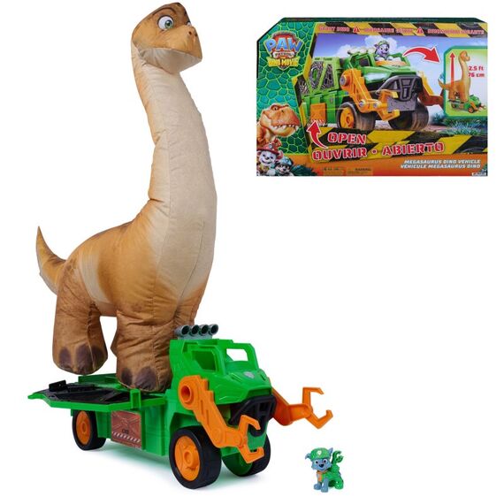 PAW Patrol : Der Dino Film, Rockys Megasaurus Transport-Fahrzeug, per Knopfdruck aufblasbarer Dino