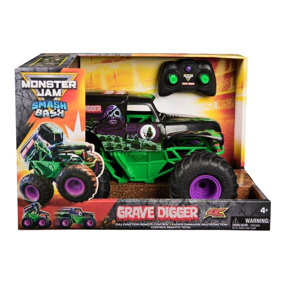 Monster Jam - Smash 'n Bash Grave Digger, ferngesteuerter Monstertruck, der sich beim Crash verformt und auf Knopfdruck wieder repariert