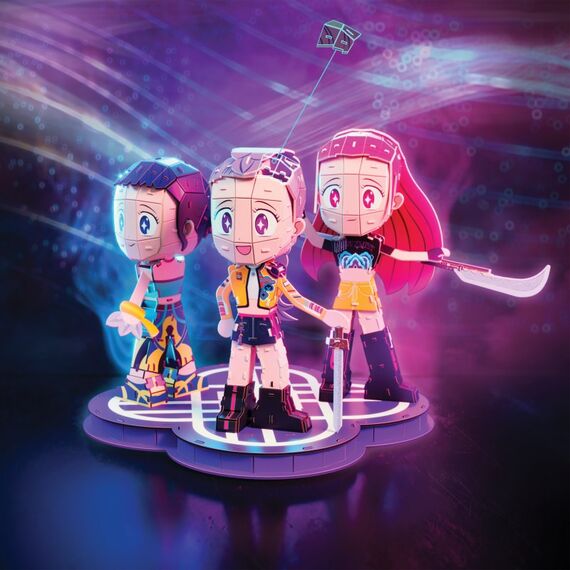 4D Build - K-Pop Demon Hunters - Huntr/x Chibis, 3 Huntrix-Heldinnen im Set - detailreiches 3D-Puzzle, 3 image